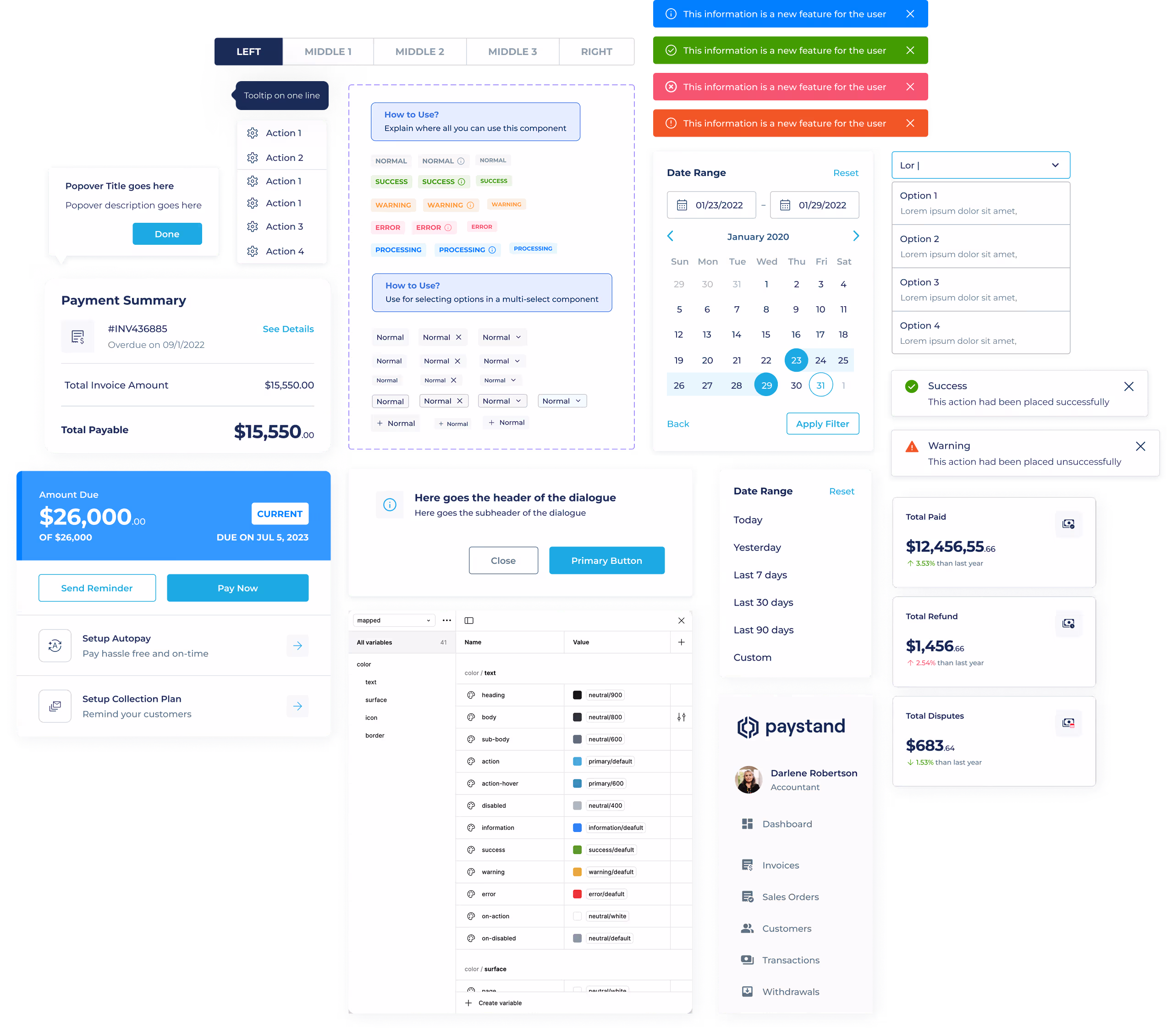 Paystand design system component library